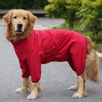 Câinele Pelerina de ploaie cu Glugă Impermeabilă Salopeta Pentru Câini de talie Mare în aer liber animale de Companie Poncho Catelus Salopetă Roșie WLYANG