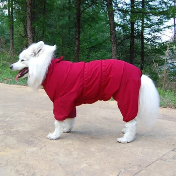Câinele Pelerina de ploaie cu Glugă Impermeabilă Salopeta Pentru Câini de talie Mare în aer liber animale de Companie Poncho Catelus Salopetă Roșie WLYANG