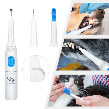 Câinele Periuta de dinti de animale de Companie cu Ultrasunete Tartru Dentar Remover cu 3 Instrumente pentru Acasă sau la Clinica Câine Periuta de dinti Electrica