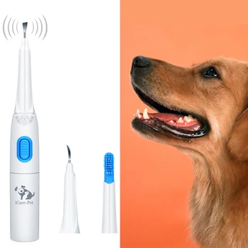 Câinele Periuta de dinti de animale de Companie cu Ultrasunete Tartru Dentar Remover cu 3 Instrumente pentru Acasă sau la Clinica Câine Periuta de dinti Electrica