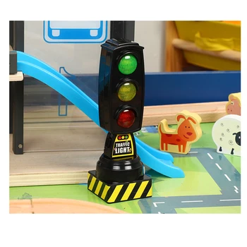 Cântând semafor jucărie semnal de trafic model de semn rutier Potrivit pentru BRIO copii de tren de cale serie de jucării accesorii