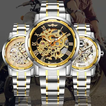 CÂȘTIGĂTORUL de Aur Ceasuri pentru Bărbați cuarț Ceas din Oțel Inoxidabil Curea Top de Lux, Marca T-CÂȘTIGĂTOR Ceas de mână Clasic 17 Culori