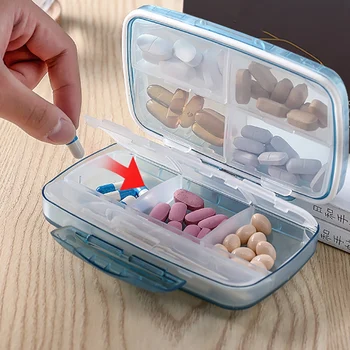 Călătorie Pilula De A Organiza Mari Portabil Rezistent La Umiditate Vitamina Caz,Supradimensionat 8 Compartiment Cutie,Etanș & Moistureproof