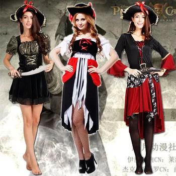 Căpitanul piraților din caraibe, Jack Sparrow, Piratul fantasia Adult Cosplay Rochie Fantezie Carnaval de Halloween Cosplay Costum Femei Bărbați