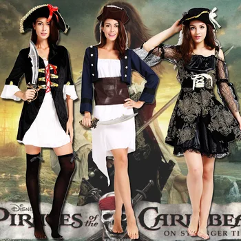 Căpitanul piraților din caraibe, Jack Sparrow, Piratul fantasia Adult Cosplay Rochie Fantezie Carnaval de Halloween Cosplay Costum Femei Bărbați