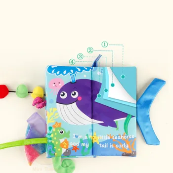 Cărți Pentru Copii 0-12 Luni Copii Liniștită, Moale Animale Cozi Pânză De Carte Nou-Născut Cărucior Agățat Copil Jucărie De Învățare Timpurie Jucarii Educative
