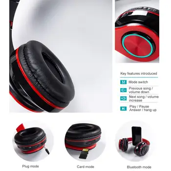 Căști setul cu Cască Bluetooth pentru căști fără Fir, Căști Stereo Pliabila Sport Căști Microfon de casti Handfree MP3 player