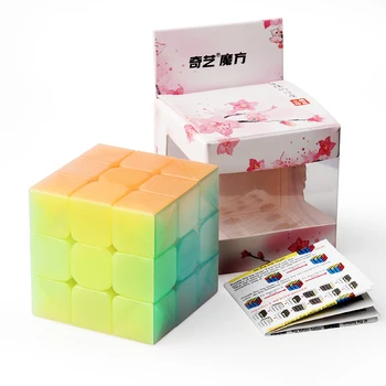 D-FantiX Qiyi Războinic W Jeleu 3x3 Viteza Cub 3x3x3 Stickerless Jelly Puzzle Cub Magic de Jucării pentru Copii pentru Adulti Cadou pentru Băieți și Fete