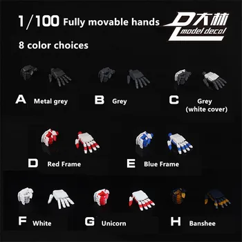 D. L pe deplin mâinile mobile pentru Bandai 1/100 MG RX-78-2 Sazabi Grevă Unicorn rosu albastru cadru Gundam DD069*