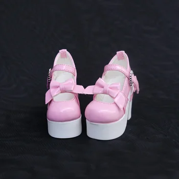D01-P085 copii jucării realizate manual 1/3 1/4 Papusa Accesorii BJD/SD papusa roz catarama arc dublu princess 1 pereche pantofi