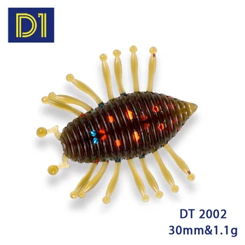 D1 Silicon larva viermelui de Pescuit, Momeală moale momeli plutitoare 30mm/1.1 g corp Tubular din material Plastic de Calitate Momeala Worm Swimbait pentru păstrăv, biban