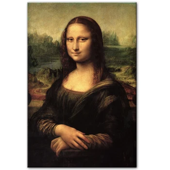 Da Vinci, Celebrul Zâmbet de Mona Lisa Panza Pictura, Postere, Printuri Quadros Cuadros de Arta de Perete de Imagine pentru Camera de zi Decor Acasă