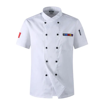 DACĂ Noul Design en-Gros Unisex Bucătărie Bucătar Restaurant Cămașă de Uniformă Respirabil Dublu Rânduri Rochie Chef Jacheta bucătar-șef lucrări