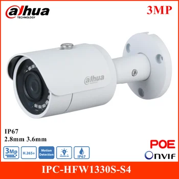 Dahua 3MP Intrare IR Camera IP IPC-HFW1330S-S4 Inteligent H. 265 modul de Rotație Imagine Flip-2.8 mm, Obiectiv Fix 3.6 mm rezistent la apa POE Camera