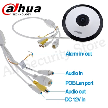 Dahua IPC-EW4431-ASW 4MP Panorama de 180 de Grade POE WIFI Fisheye IP aparat de Fotografiat Built-in MICROFON Slot pentru Card SD Alarma Audio In/Out Interfață