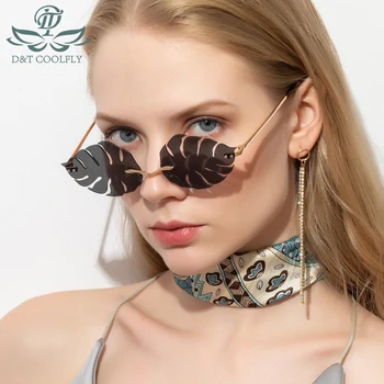 D&T 2020 Noua Moda Frunze Stil de ochelari de Soare Femei de Lux de Culoare Lentila Cadru din Aliaj de Brand Designer de Petrecere Sexy pe Plaja ochelari de Soare UV400