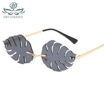 D&T 2020 Noua Moda Frunze Stil de ochelari de Soare Femei de Lux de Culoare Lentila Cadru din Aliaj de Brand Designer de Petrecere Sexy pe Plaja ochelari de Soare UV400