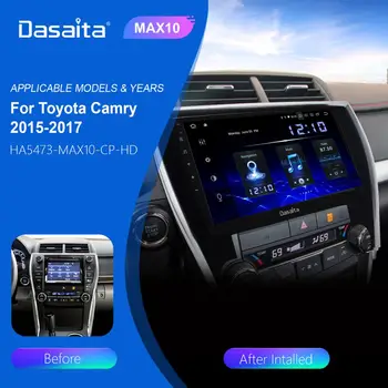 Dasaita Radio Auto 1 Din Android 10.0 pentru Toyota Camry NE-Versiunea 2016 2017 DSP 10.2