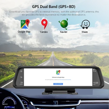 Dashcam 360° Vedere Panoramică 4 Channel DVR Mașină Camere Centru Consola Android 12 Inch Smart Control Central 4G WiFi ADAS GPS