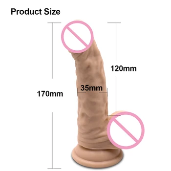 DB170 Piele sentiment Realist Penis Vibrator Cu ventuza Jucarii Sexuale pentru Femei Produse pentru Sex de sex Feminin Masturbari Penis