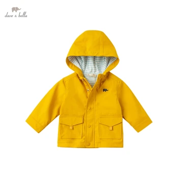 DBA16189 dave bella primăvară baieti moda solidă buzunare haina cu gluga pentru copii topuri infant toddler îmbrăcăminte exterioară