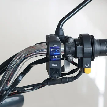 DC 12V LED Indicator de Motociclete pe Ghidon Mount USB Încărcător de Telefon cu Comutator Moto Accesorii Piese de Schimb