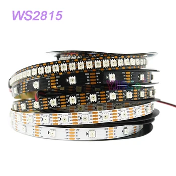 DC12V WS2815 pixel led strip lumină,Adresabil Dual-semnal Inteligent,30/60/144 pixeli/leduri/m Alb/Negru PCB,IP30/IP65/IP67