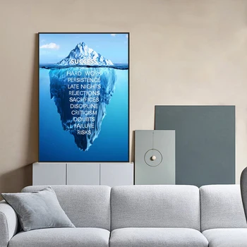 DDHH Iceberg de Succes Panza Poster Peisaj Motivaționale Canvas Wall Art Nordic Imprimare Imagine Perete Pentru Living Modern
