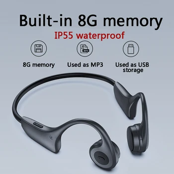 DDJ Conducție Osoasă Căști fără Fir Auriculares Bluetooth Căști fără Fir, Căști Negre Cu Microfon Difuzor Pentru Xiaomi