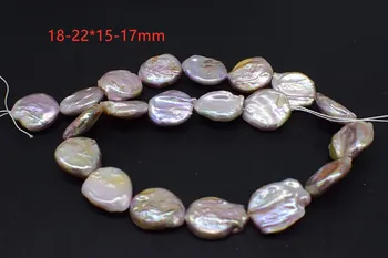 De apă dulce pearl roz /alb/violet monedă de 18-22mm margele vrac natura pentru a face bijuterii colier 14inch FPPJ en-gros