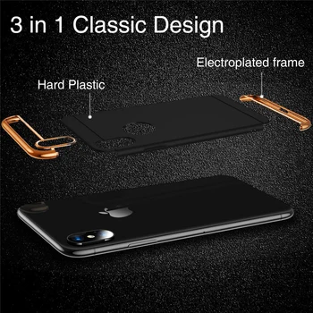 De caz pentru iPhone X Blocare Seria 3 în 1 Hibrid Hard Plastic Ultra Subtire Slim Fit Finisaj Mat Acoperire pentru iPhone 10 iPhoneX iPhone10