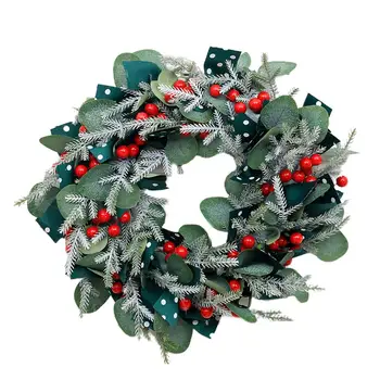 De Crăciun Artificial Ghirlanda De Flori Rattan Cununa Ușa Din Față Agatat Ornament De Anul Nou Decor Acasă