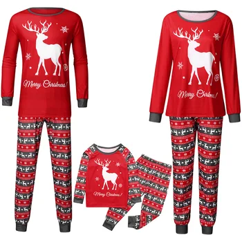 De Crăciun, Familia Potrivire Pijamale Pijama Set Xmas Pijamale, Îmbrăcăminte De Noapte De Crăciun Casual Cu Maneci Lungi Baby Copil Haine Seturi De Fotografii De Familie