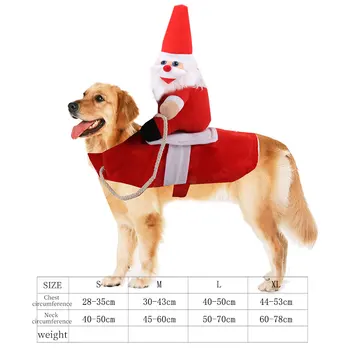 De Crăciun, Haine De Câine Câine Mos Craciun Costume Petrecere De Vacanță Dressing Haine Pentru Mediu Pentru Câini De Talie Mare Companie Amuzant Costum De Echitatie Rochie