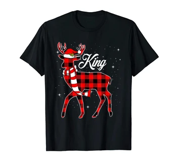 De crăciun, T-Shirt-Men ' s T-Shirt-Black Cămașa de Pijama Familia Regelui Reni Carouri