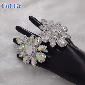 De dimensiuni mari 5.2*7.3 cm oval mare de femei inele reglabile bijuterii de moda inel de nunta bijuterii pietre de cristal bijuterii