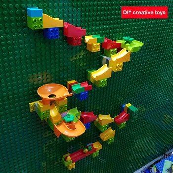 De Dimensiuni mari Creatoare de Perete Placă de Bază Bloc Compatibil Duploed Marmură Alerga Cursa Block placă de bază DIY Caramida Jucărie Pentru Copii