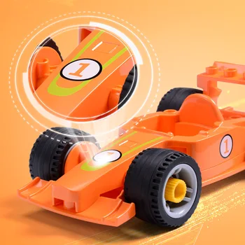 De dimensiuni mari F1 Masina de Curse 11Pcs Blocuri de colocare Vehicul Accesoriu copil DIY Jucării Compatibil DuploED Figura Cărămizi Cadou