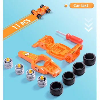 De dimensiuni mari F1 Masina de Curse 11Pcs Blocuri de colocare Vehicul Accesoriu copil DIY Jucării Compatibil DuploED Figura Cărămizi Cadou