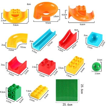 De Dimensiuni mari Perete Glisați Bloc DIY Compatibil Duploed Construcție Bloc de Marmură Cursa Rula placa de bază Jucarii Pentru Copii Cadouri