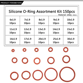 De etanșare O-inele PCP Paintball CS 1mm, 1.5 mm, 1,9 mm 2.4 mm 3.1 mm OD6mm-35mm 15 Dimensiuni Silicon O Inele Înlocuiri 150PCS/SET HG014