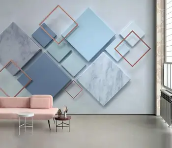De hârtie de perete 3d murală personalizat camera de zi dormitor geometrice Simple pătrat de marmură stereo TV de perete de fundal Tapet 3D
