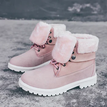 De Iarnă de înaltă Calitate Scurtă Glezna Cizme pentru Femei de Moda de Pluș Cald Blana Lunga, Botine Platforma Pantofi Impermeabil pentru Femei Cizme de Zăpadă