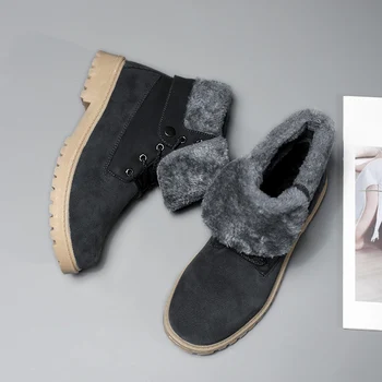 De Iarnă de înaltă Calitate Scurtă Glezna Cizme pentru Femei de Moda de Pluș Cald Blana Lunga, Botine Platforma Pantofi Impermeabil pentru Femei Cizme de Zăpadă