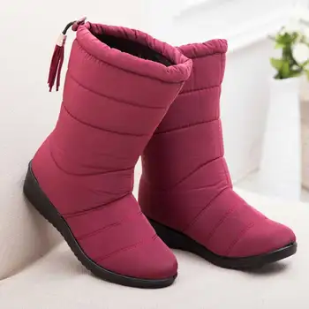 De Iarnă Pentru Femei Cizme Pentru Femei La Jumătatea Vițel Jos Cizme Înalte Bota Impermeabil Doamnelor Zăpadă Pantofi De Iarna Femeie De Pluș Branț Botas Mujer Invierno