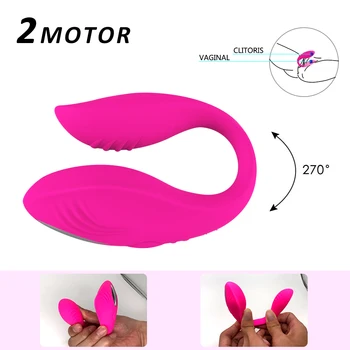 De la Distanță fără fir U Vibratoare Jucarii Sexuale Pentru Cupluri USB Reîncărcabilă Dublu Motor Vibratoare Clitoris G Spot Stimulator Jucării Sexuale Pentru Femei
