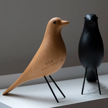 De lemn La Mijlocul Secolului Figurine de Păsări Casa Pasăre Animal Statuie Porumbel al Păcii Europene Mascota Domiciliu Bar de Cafea Decor Decorative