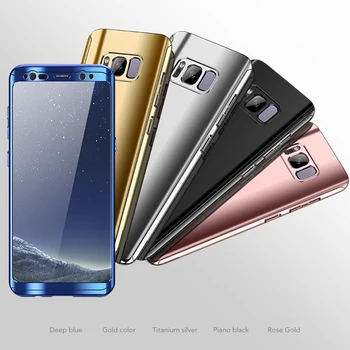 De lux 360 Placare Oglinda Caz Pentru Samsung Galaxy S10 S9 Plus Nota 8 9, Shockproof Cover Pentru iPhone XS Max XR X 8 7 6 6S Plus 5S