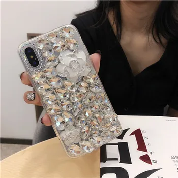 De lux 3D Diamond Stras Caz Bling Telefon Capacul de Cristal funda coque Pentru Samsung S20 Ultra S10 S9 S8 Plus Note20 Ultra Nota 10