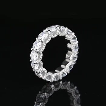 De lux Argint 925 Plină Eternitate SONA Simulare Nunta de Diamant de sex Feminin Inel Rafinat de Logodna Bijuterii Cadou